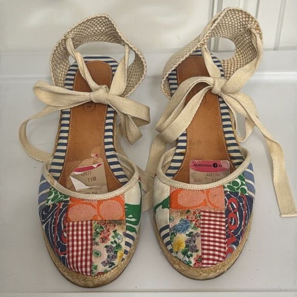 Coach Espadrilles Colorful Woven Flat Soles - Picture 4 of 8
